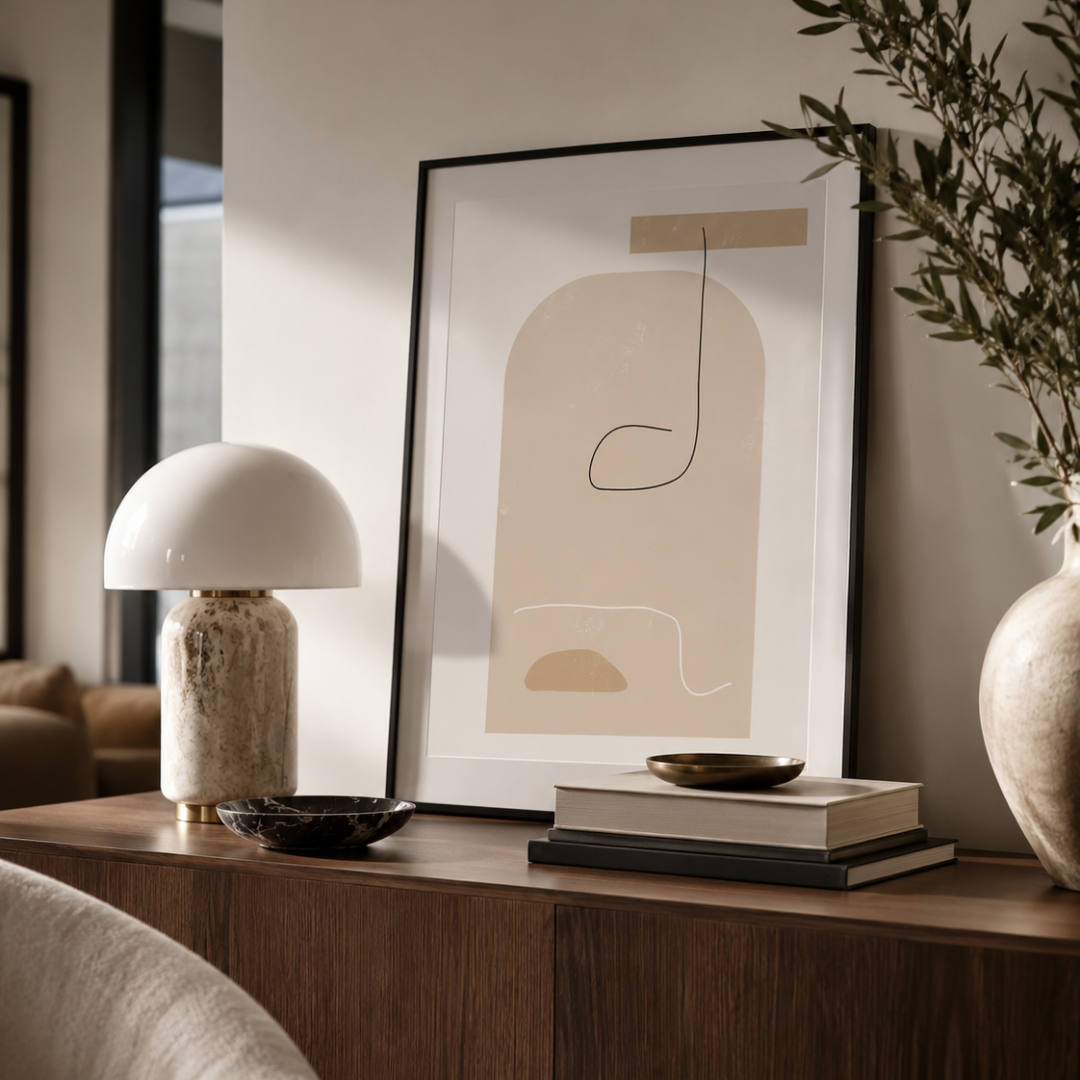Soft Geometry Neutral Boho Canvas Print
