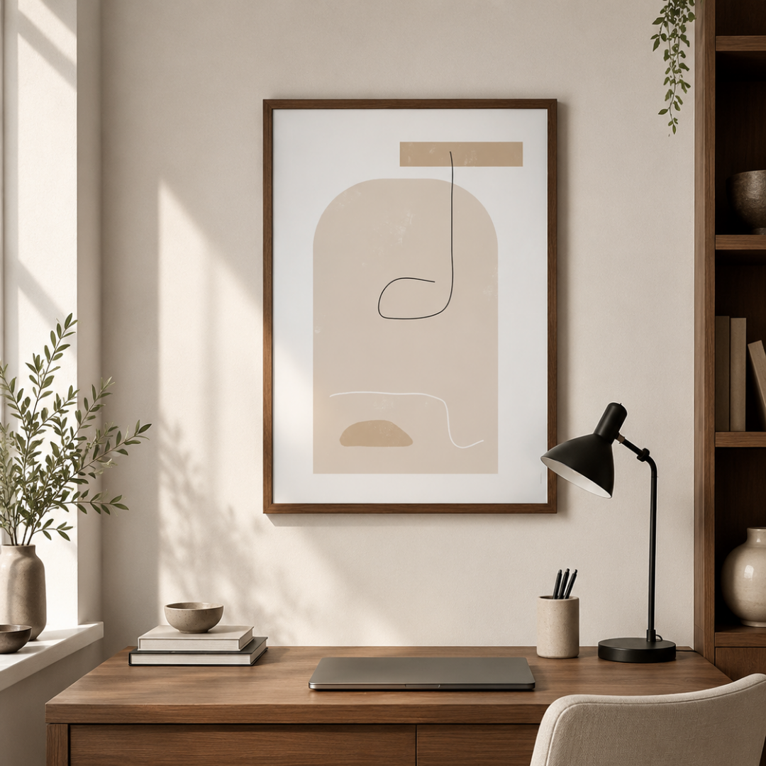 Soft Geometry Neutral Boho Canvas Print