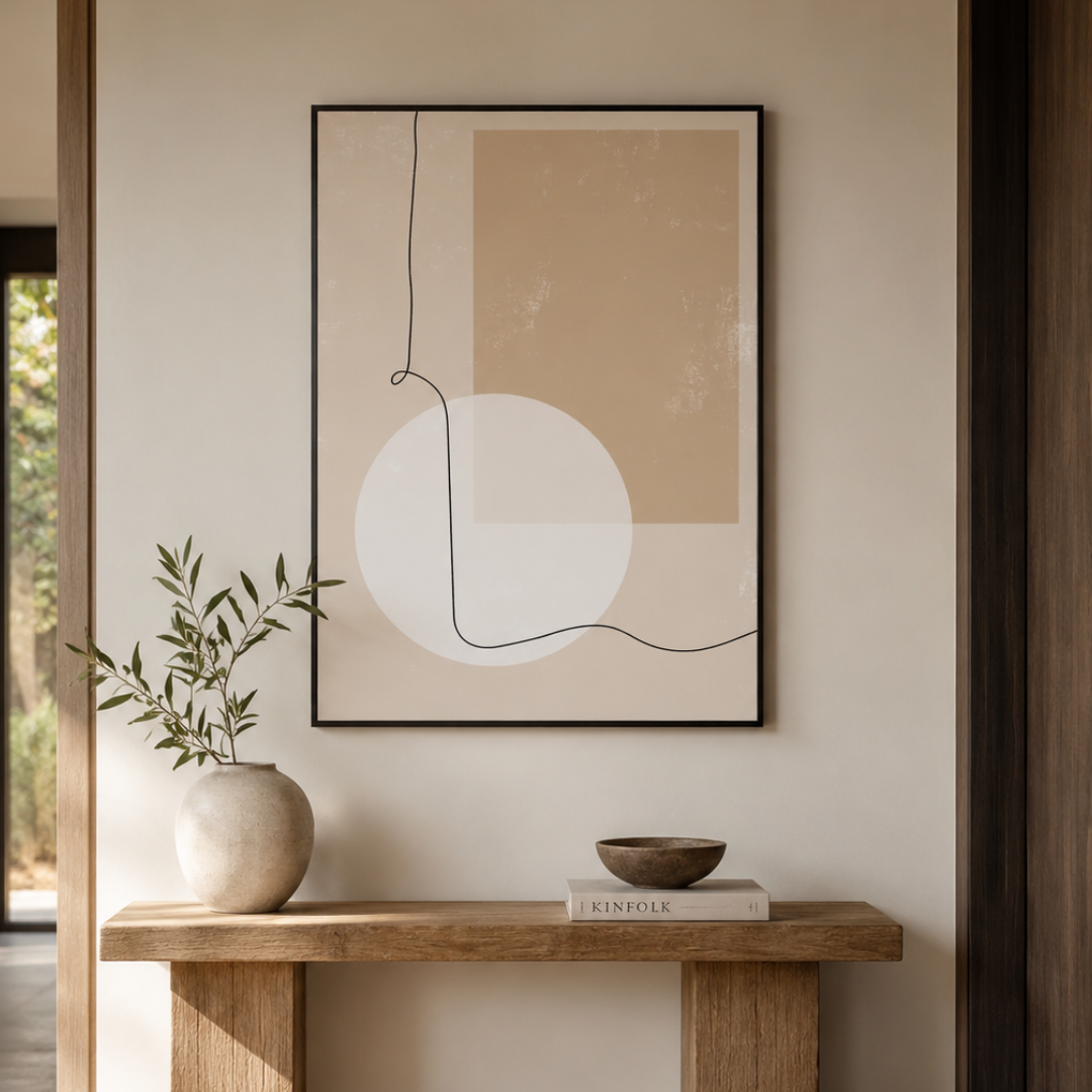 Line Form Neutral Abstract Canvas Print