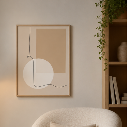 Line Form Neutral Abstract Canvas Print