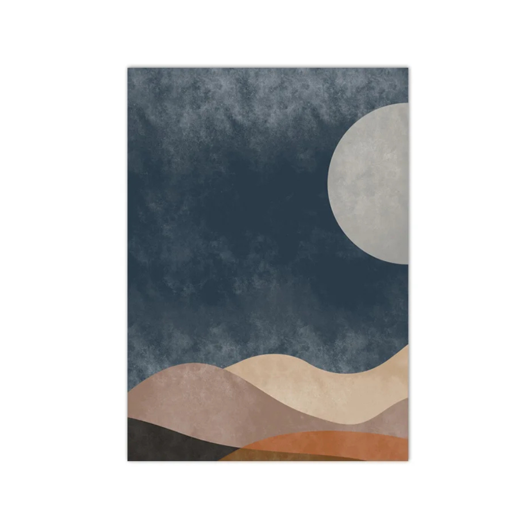 Moon Over Quiet Dunes Abstract Canvas Print