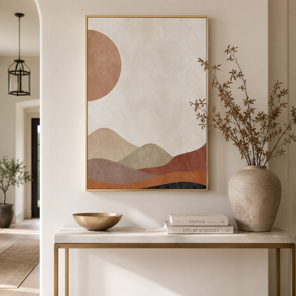 Desert Sun Layers Abstract Canvas Print
