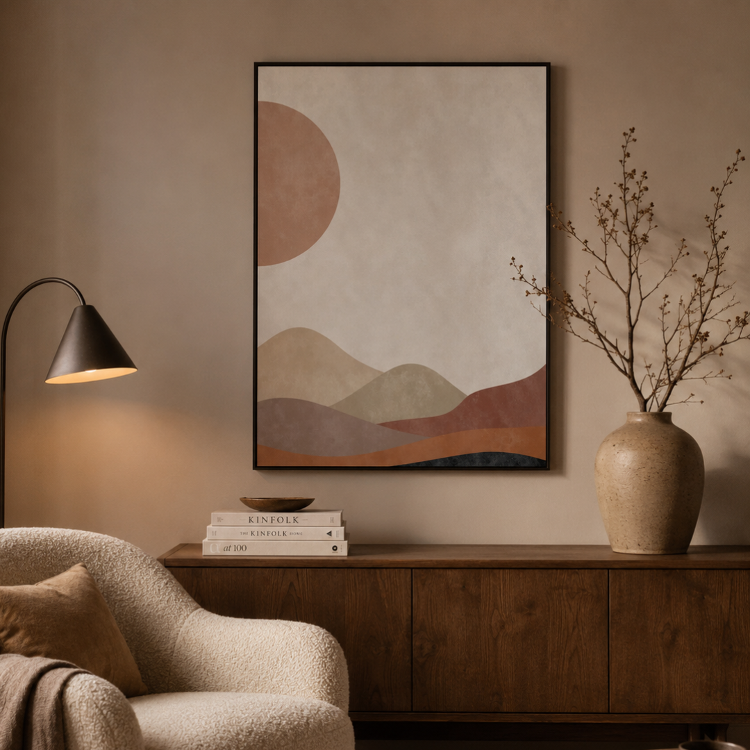 Desert Sun Layers Abstract Canvas Print