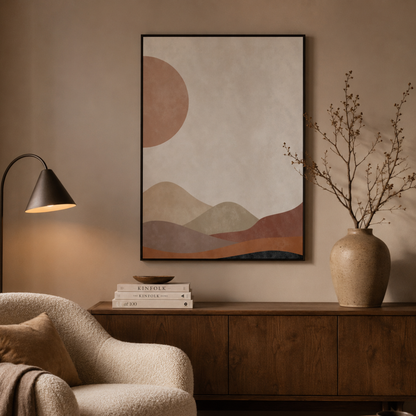 Desert Sun Layers Abstract Canvas Print