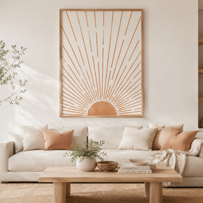 Radiant Dawn Boho Sunburst Canvas Print