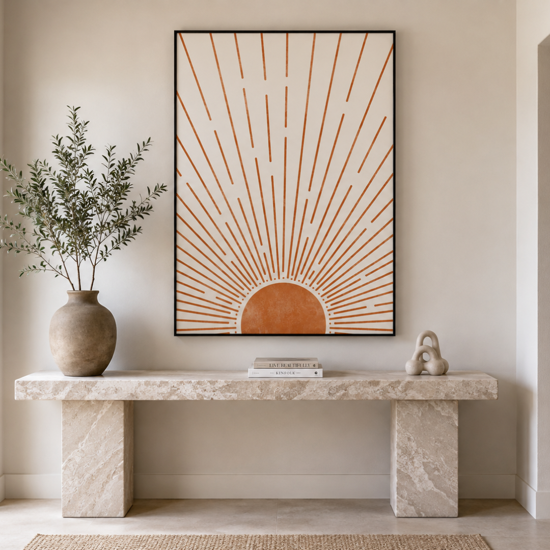 Radiant Dawn Boho Sunburst Canvas Print