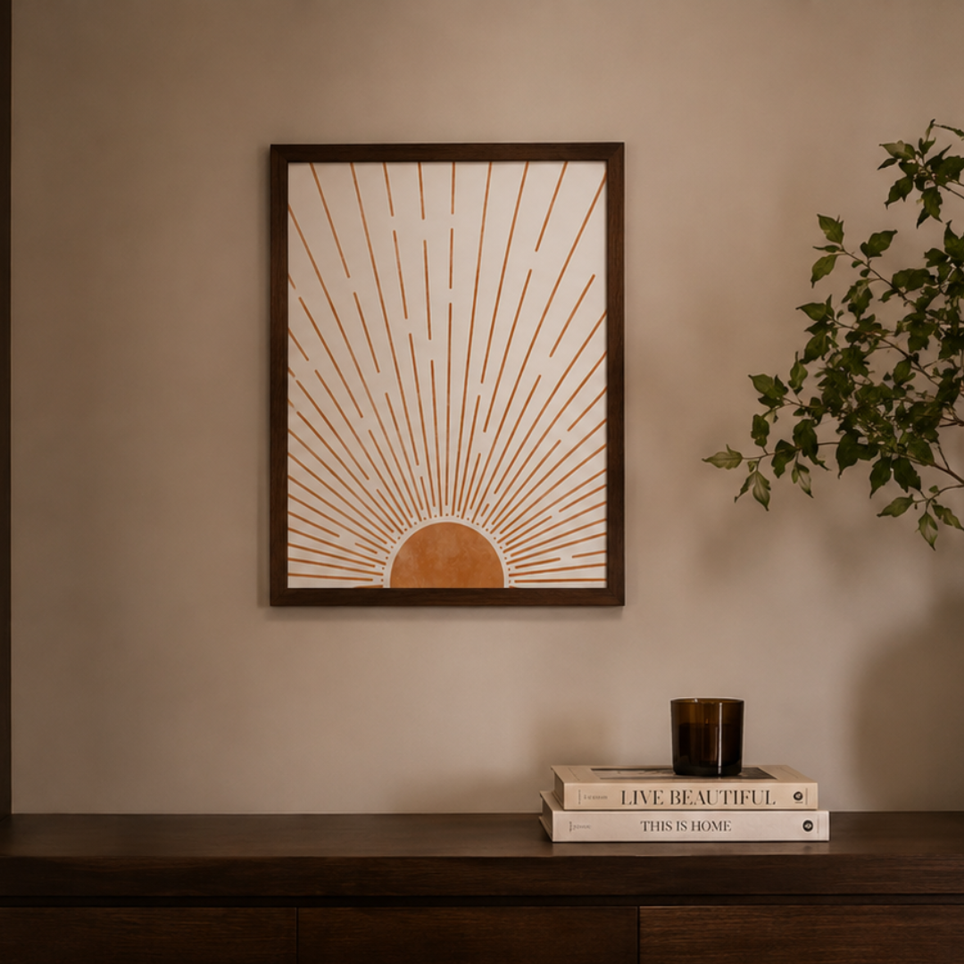 Radiant Dawn Boho Sunburst Canvas Print