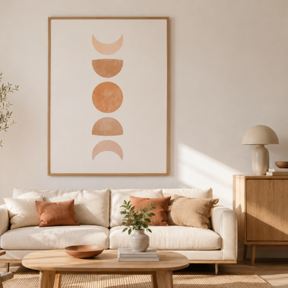 Desert Moon Phases Boho Canvas Print
