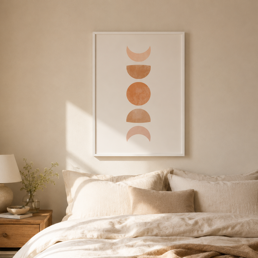 Desert Moon Phases Boho Canvas Print