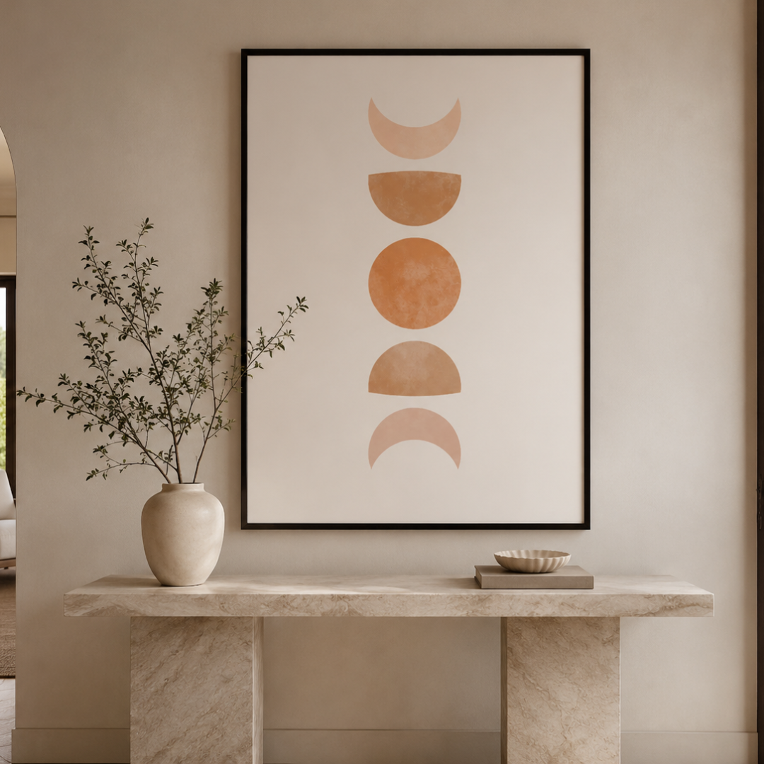 Desert Moon Phases Boho Canvas Print