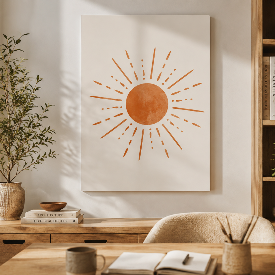 Golden Sol Boho Sun Canvas Print