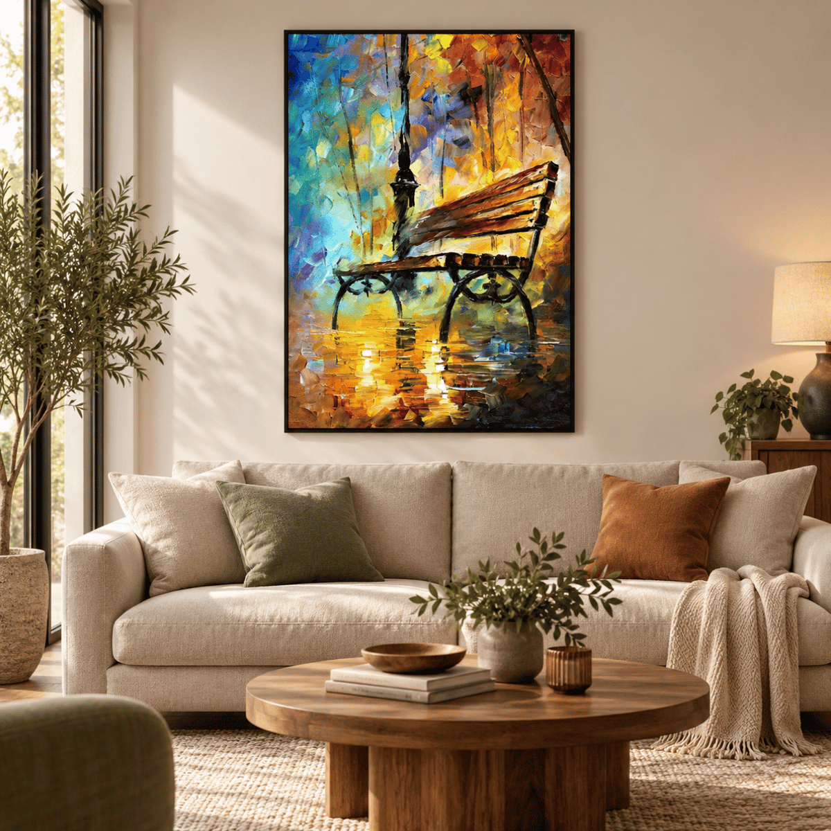 After The Rain Park Bench Canvas Print