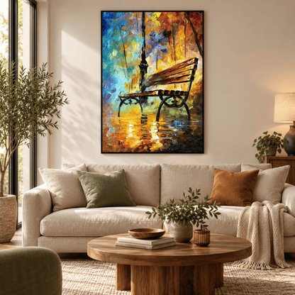 After The Rain Park Bench Canvas Print