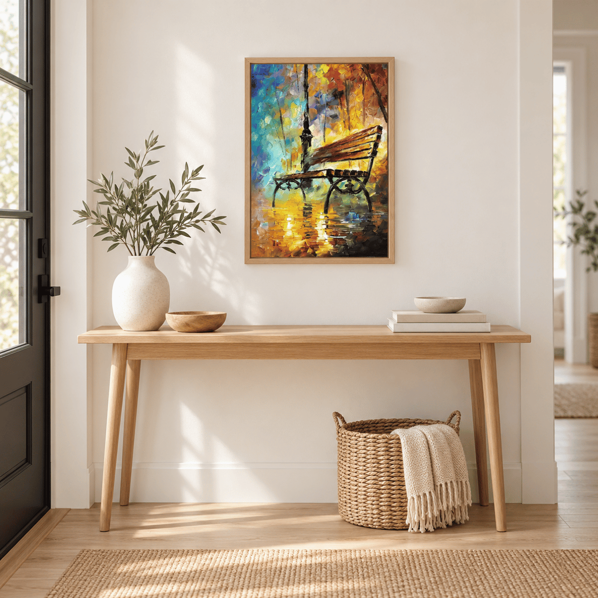 After The Rain Park Bench Canvas Print