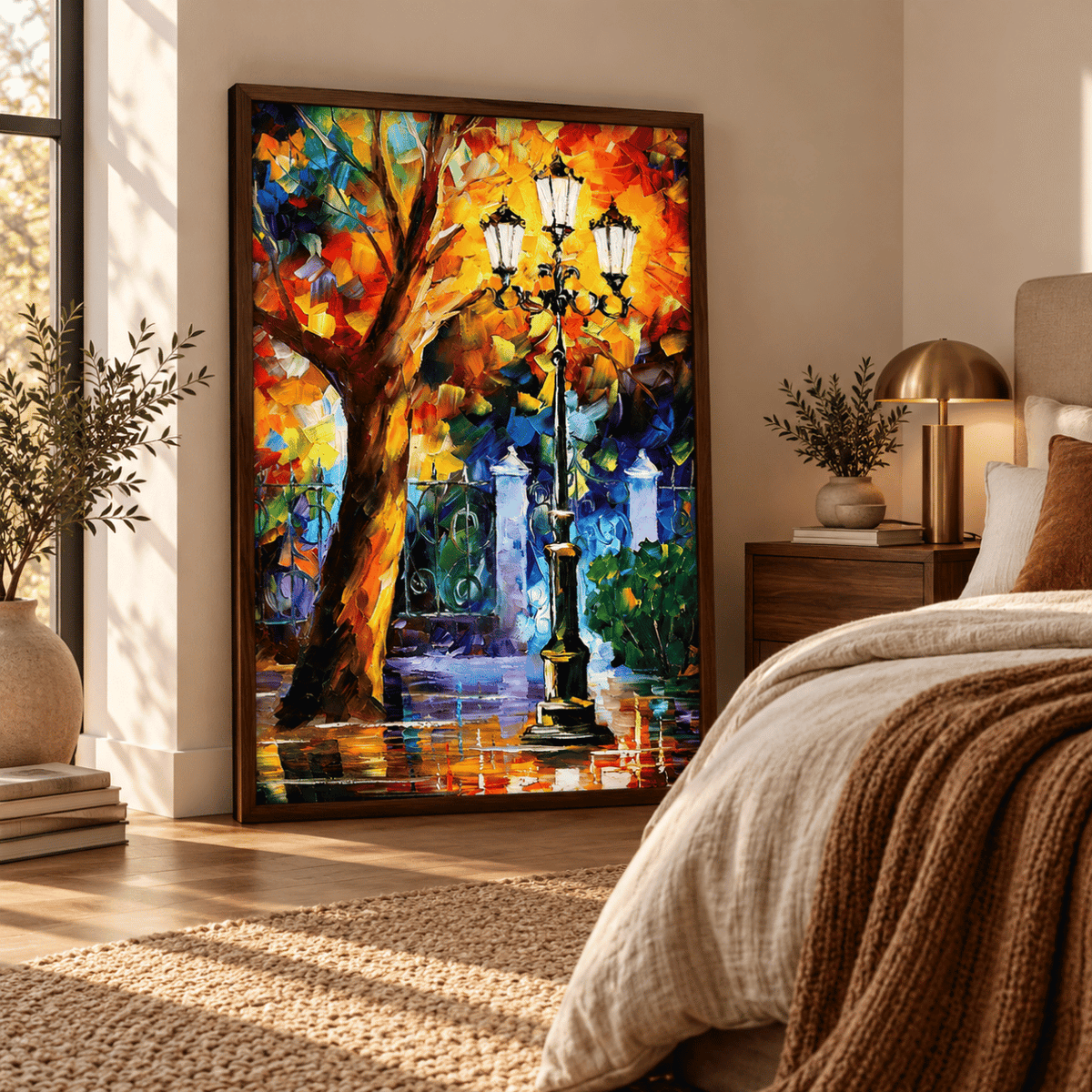 Autumn Lantern Promenade Canvas Print