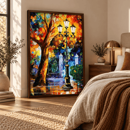 Autumn Lantern Promenade Canvas Print