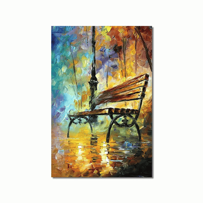 After The Rain Park Bench Canvas Print
