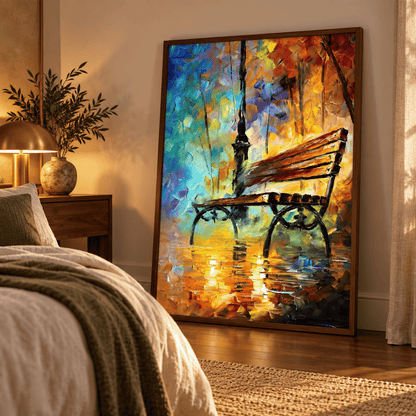 After The Rain Park Bench Canvas Print