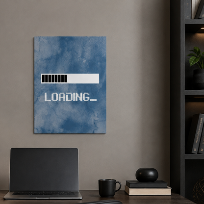 Loading Screen Blue Typography Canvas Print