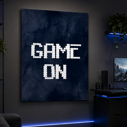 Game On Navy Gaming Canvas Print