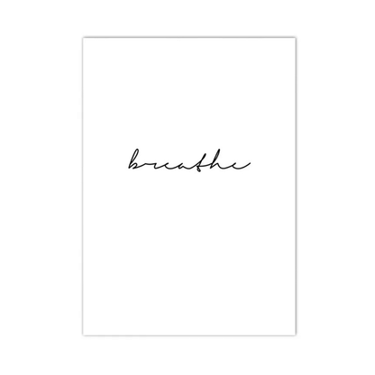 Breathe Minimalist Typography Canvas Print