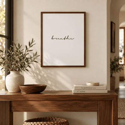 Breathe Minimalist Typography Canvas Print