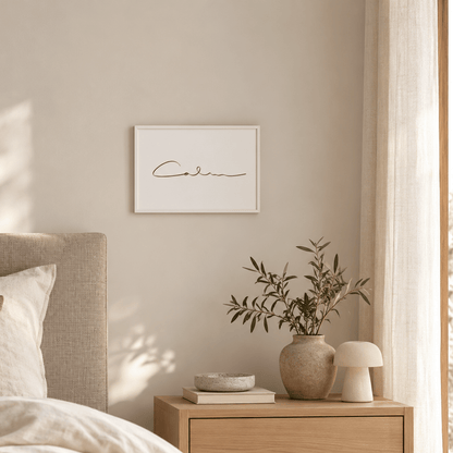 Calm Script Minimalist Canvas Print