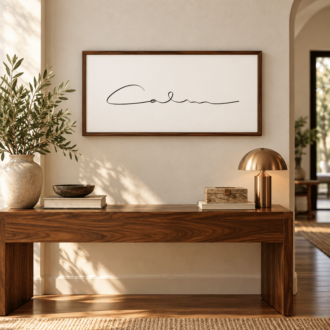 Calm Script Minimalist Canvas Print