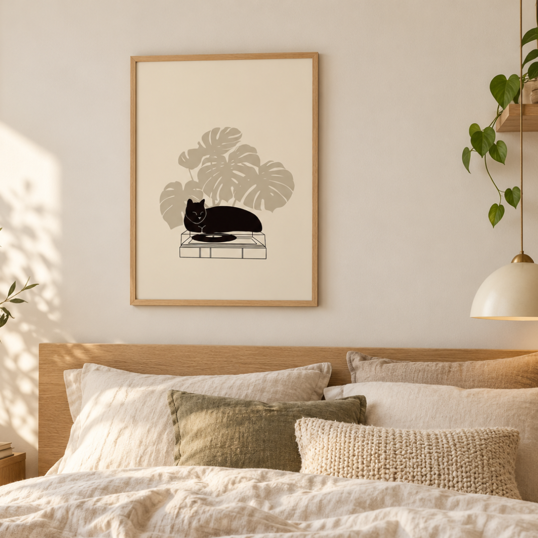 Vinyl Cat Club Canvas Print
