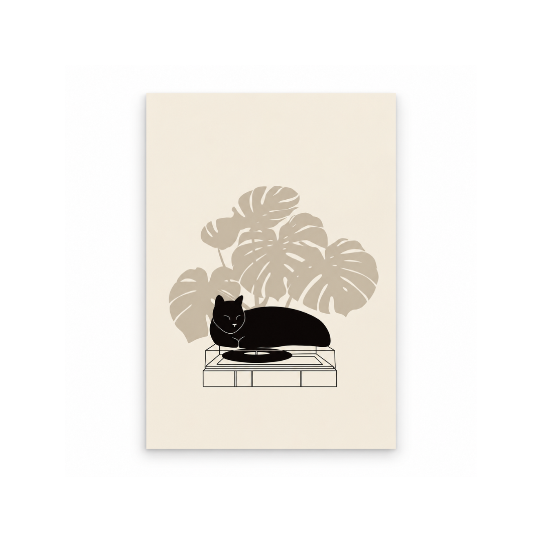 Vinyl Cat Club Canvas Print