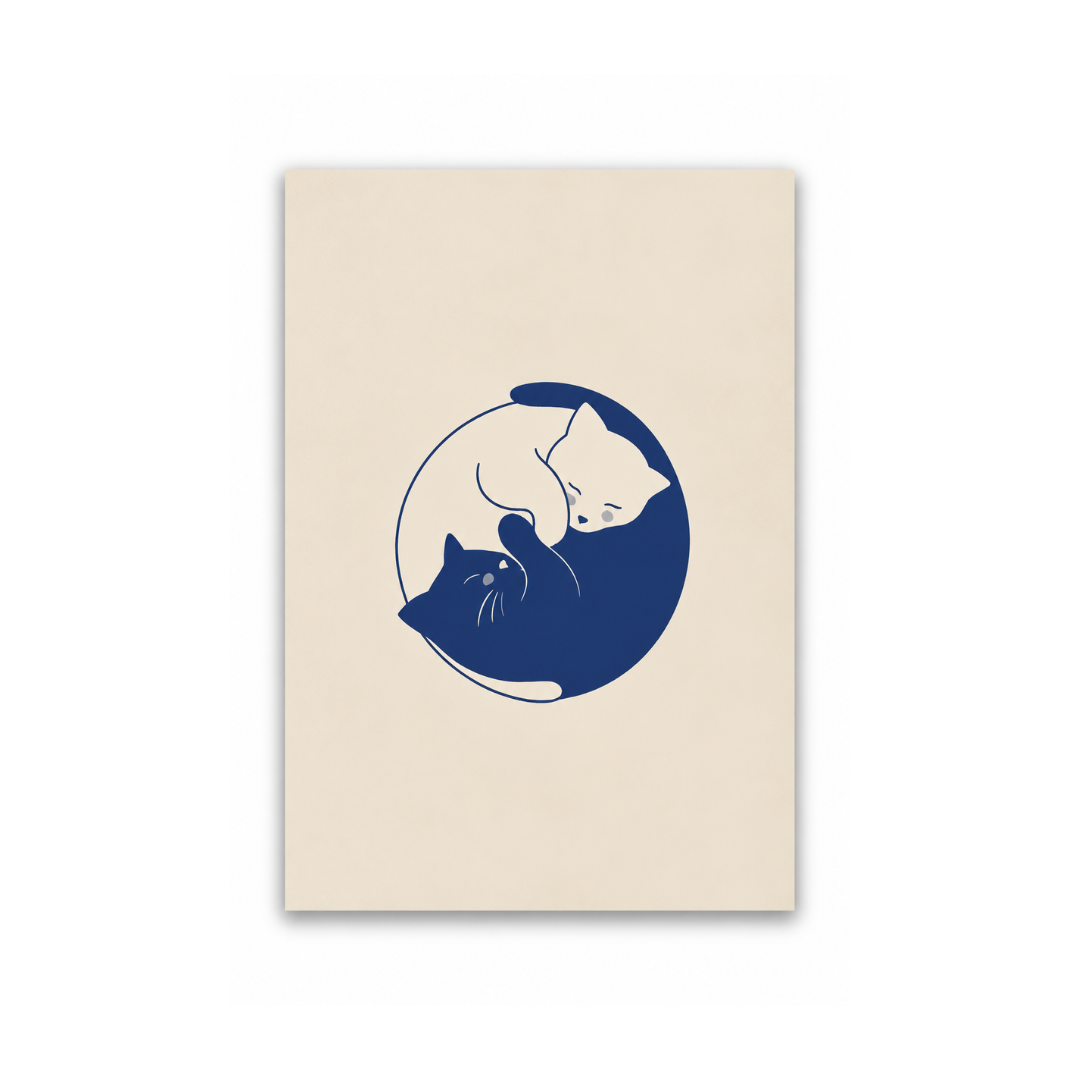 Yin Yang Cats Canvas Print