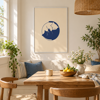 Yin Yang Cats Canvas Print