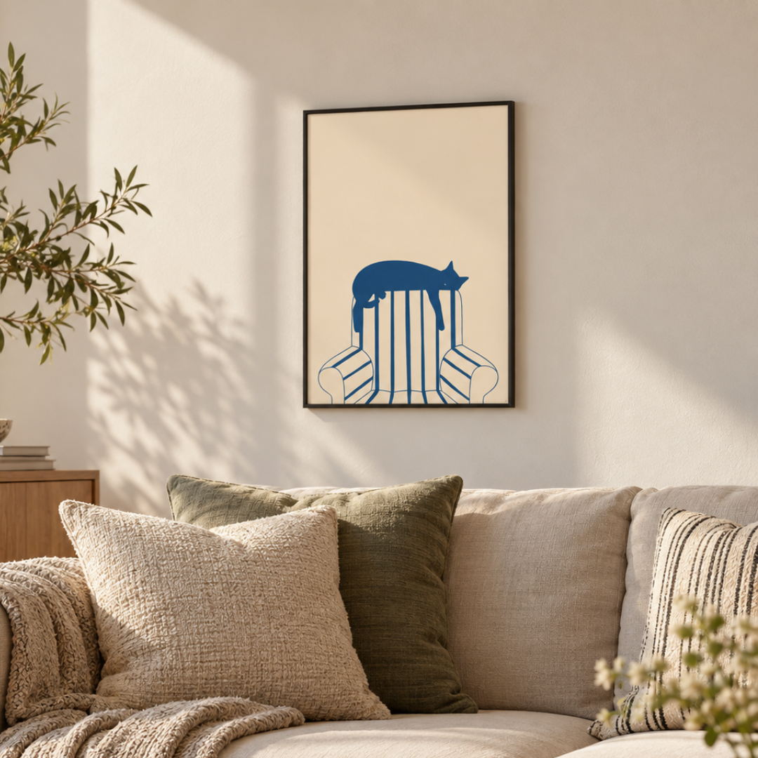 Chair Thief Cat Canvas Print