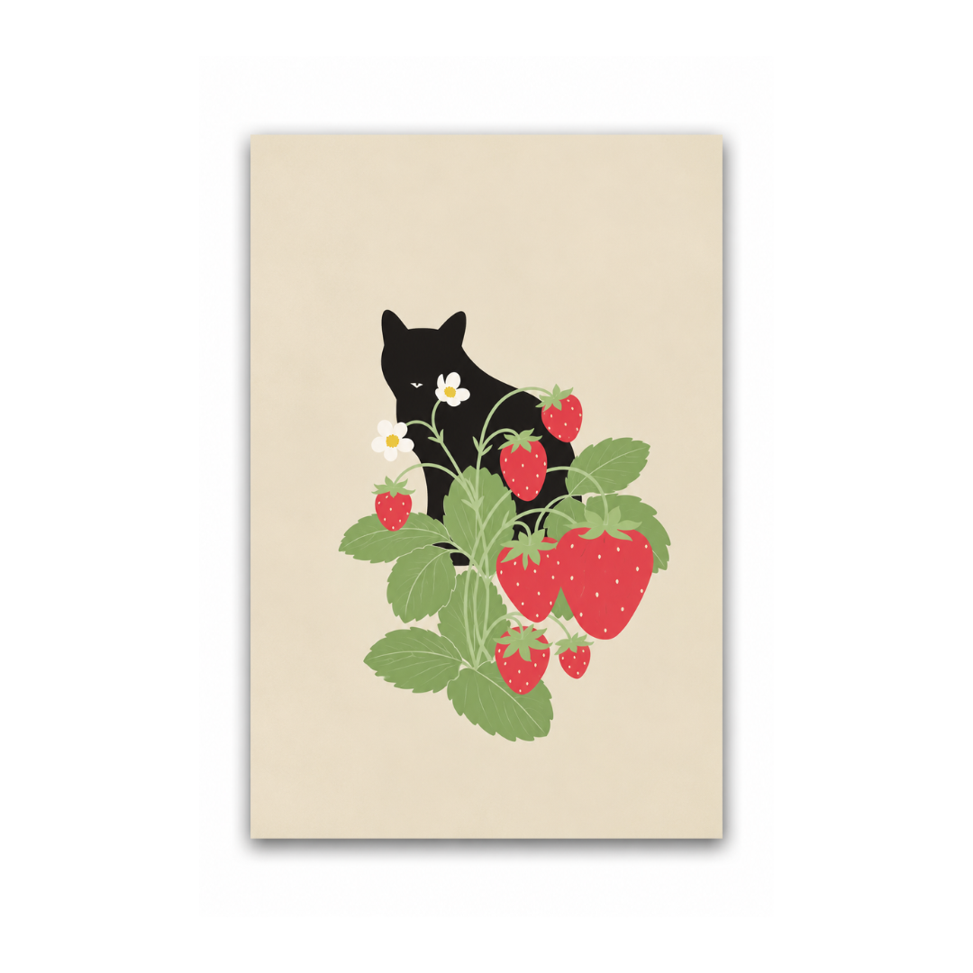 Strawberry Thief Cat Canvas Print