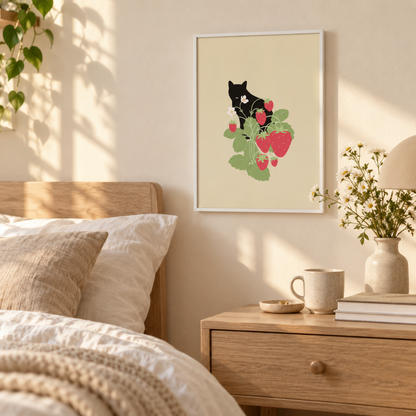 Strawberry Thief Cat Canvas Print
