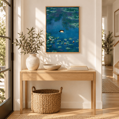 Little Frog In The Water Lilies Canvas Print