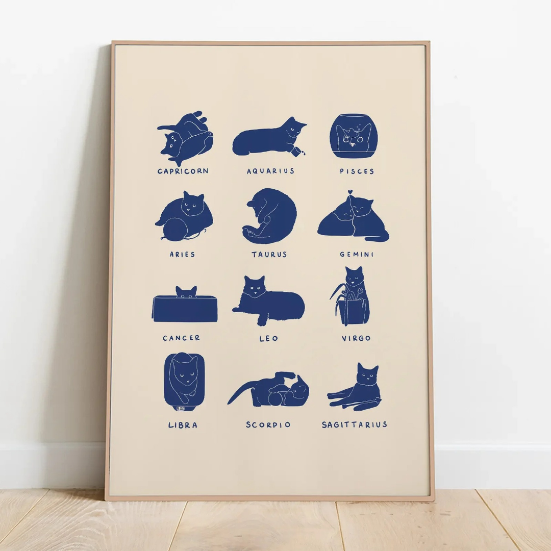 Catstrology Zodiac Canvas Print