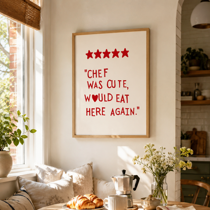 Five Star Chef Was Cute Funny Kitchen Canvas Print