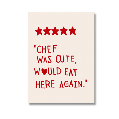 Five Star Chef Was Cute Funny Kitchen Canvas Print