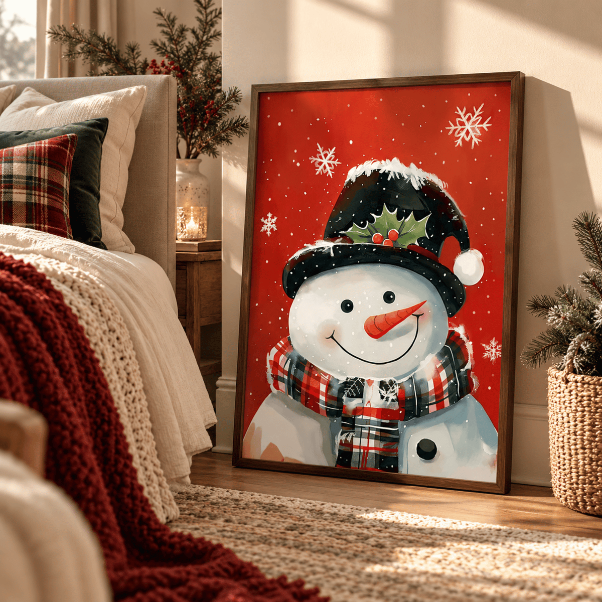 Festive Snowman Cheer Canvas Print