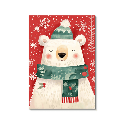Cozy Christmas Polar Bear Canvas Print