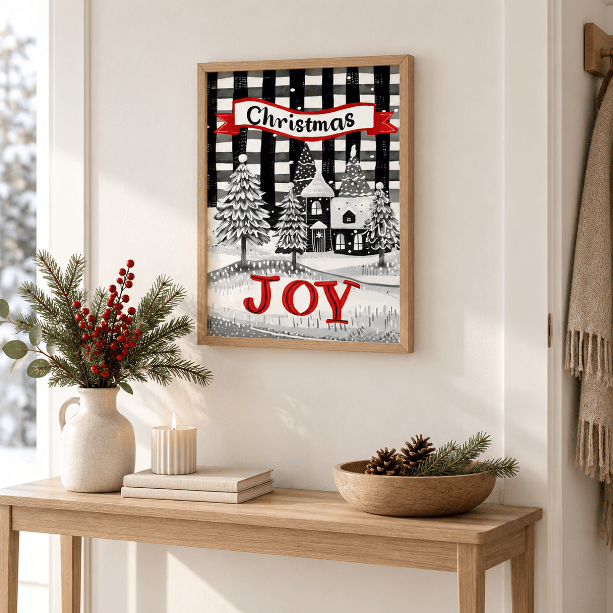 Christmas Joy Winter Village Canvas Print