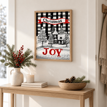 Christmas Joy Winter Village Canvas Print