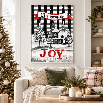 Christmas Joy Winter Village Canvas Print