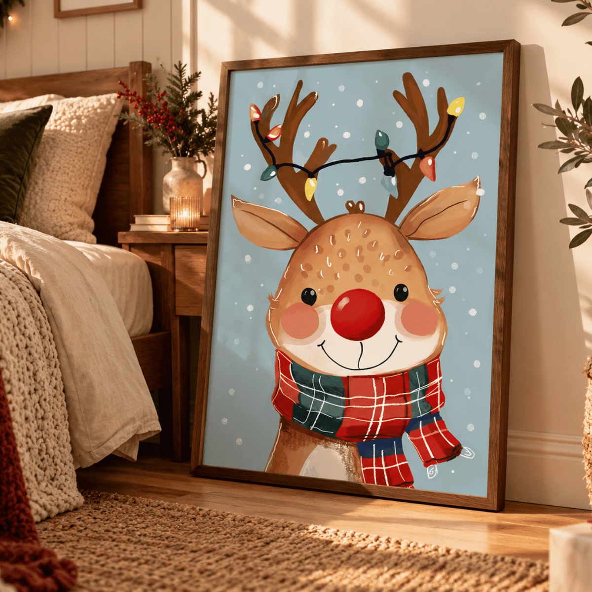 Rudolph’s Christmas Lights Canvas Print