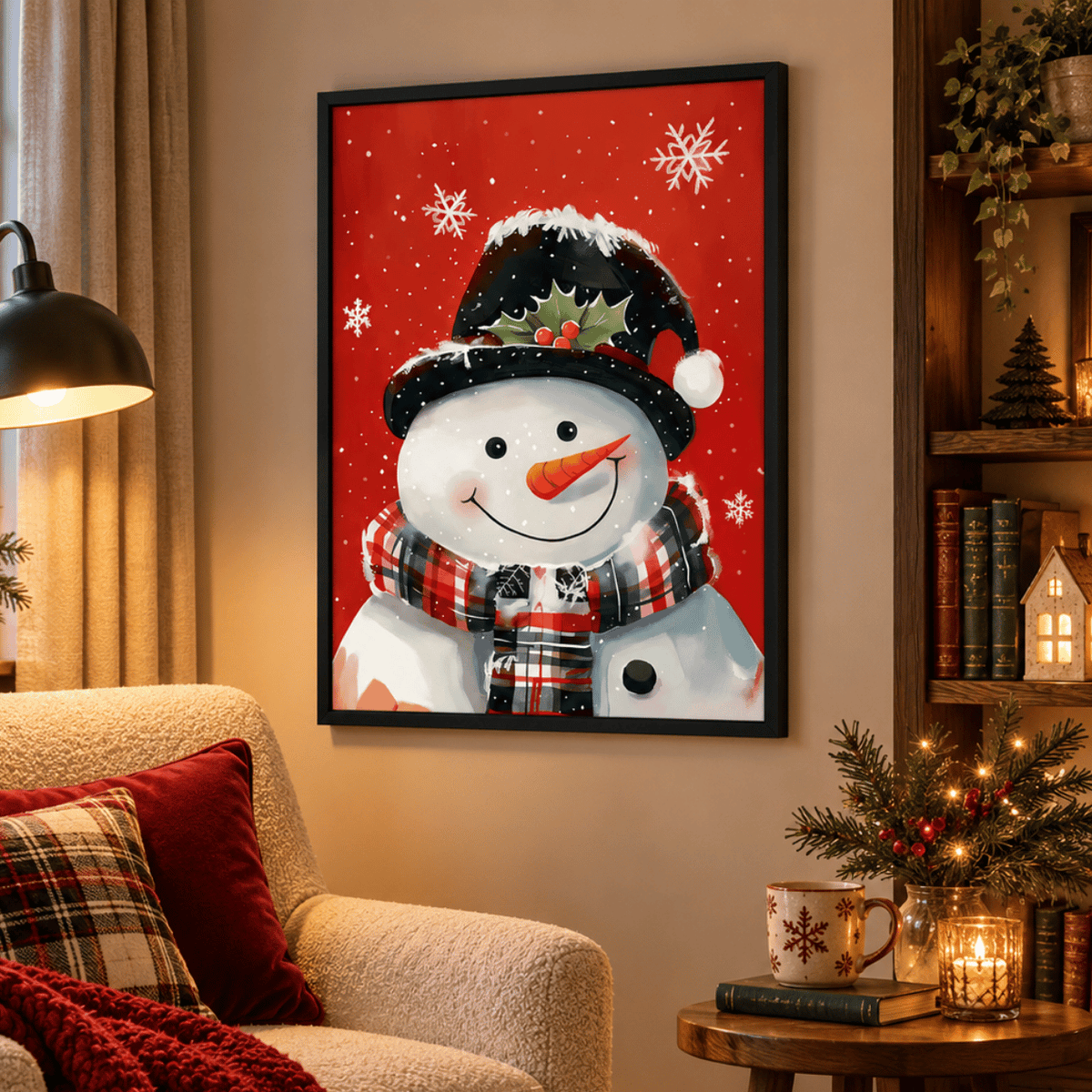 Festive Snowman Cheer Canvas Print