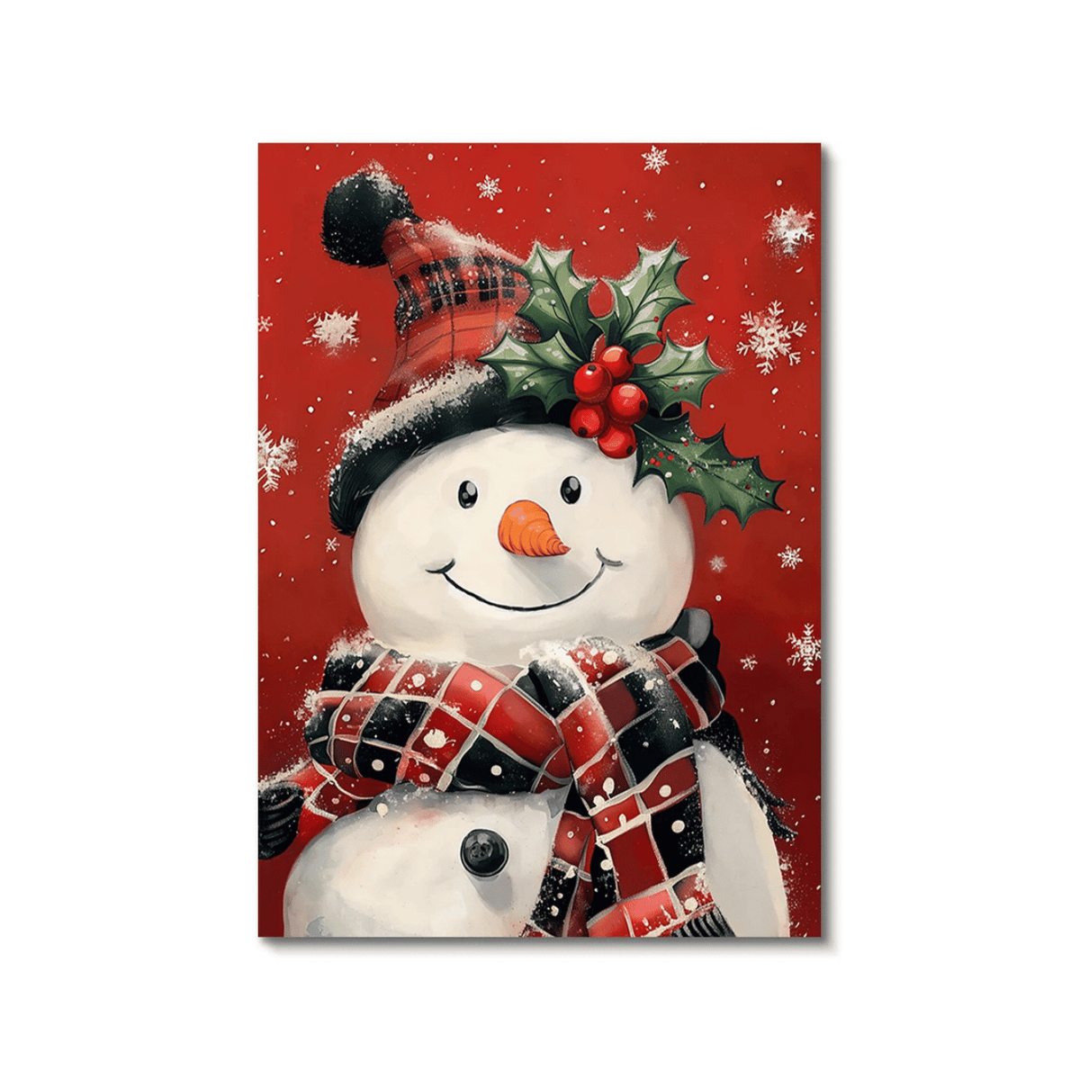 Holly Jolly Snowman Canvas Print
