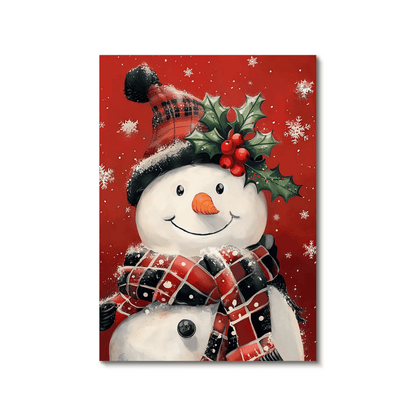 Holly Jolly Snowman Canvas Print