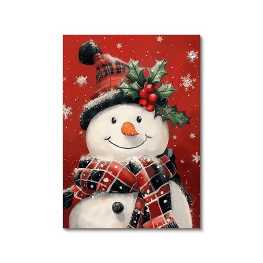 Holly Jolly Snowman Canvas Print