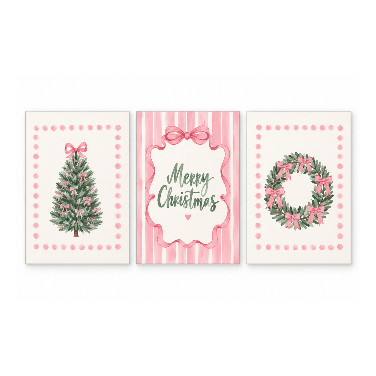 Blush Bow Christmas Trio Poster Pack